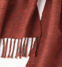 ウール混スラブマフラー　ブリックレッド