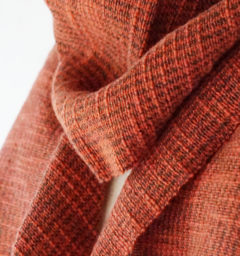 ウール混スラブマフラー　ブリックレッド