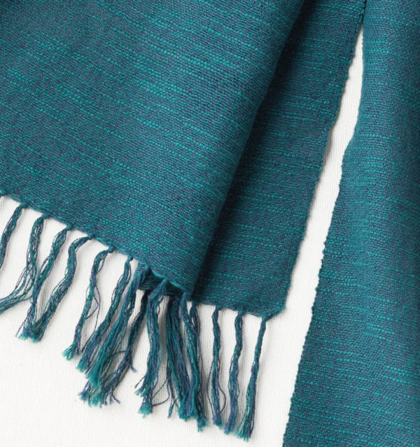 ウール混スラブマフラー　フォレストグリーン