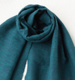 ウール混スラブマフラー　フォレストグリーン