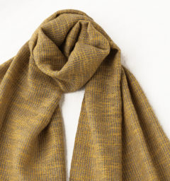 ウール混スラブマフラー　マスタード