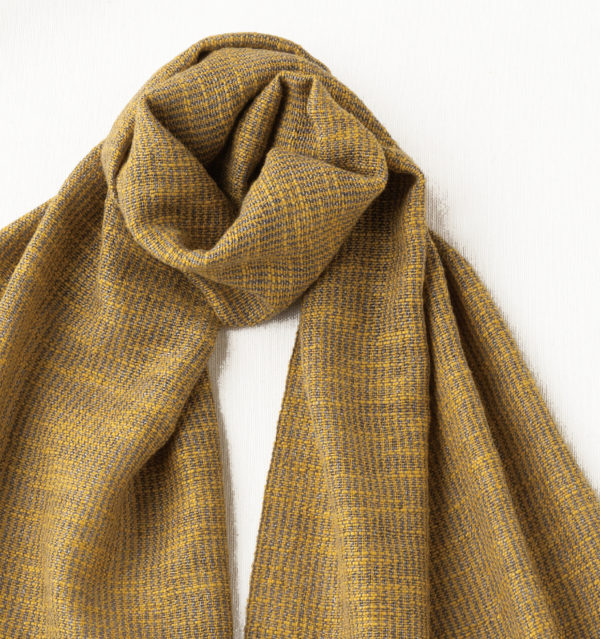 ウール混スラブマフラー　マスタード