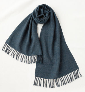 ウール混スラブマフラー　インディゴ