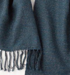 ウール混スラブマフラー　インディゴ