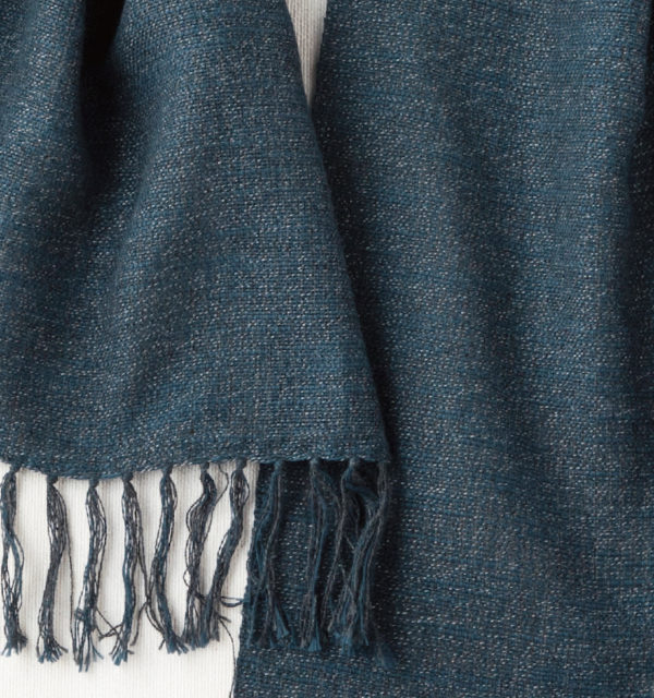 ウール混スラブマフラー　インディゴ