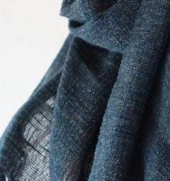 ウール混スラブマフラー　インディゴ