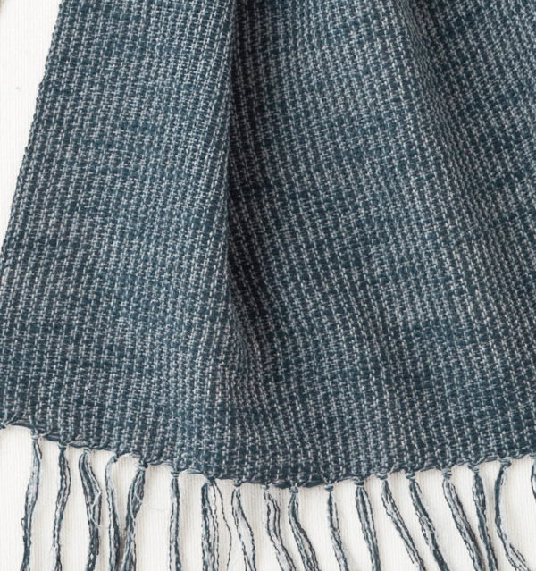 ウール混スラブマフラー　チャコールグレー