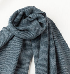 ウール混スラブマフラー　チャコールグレー